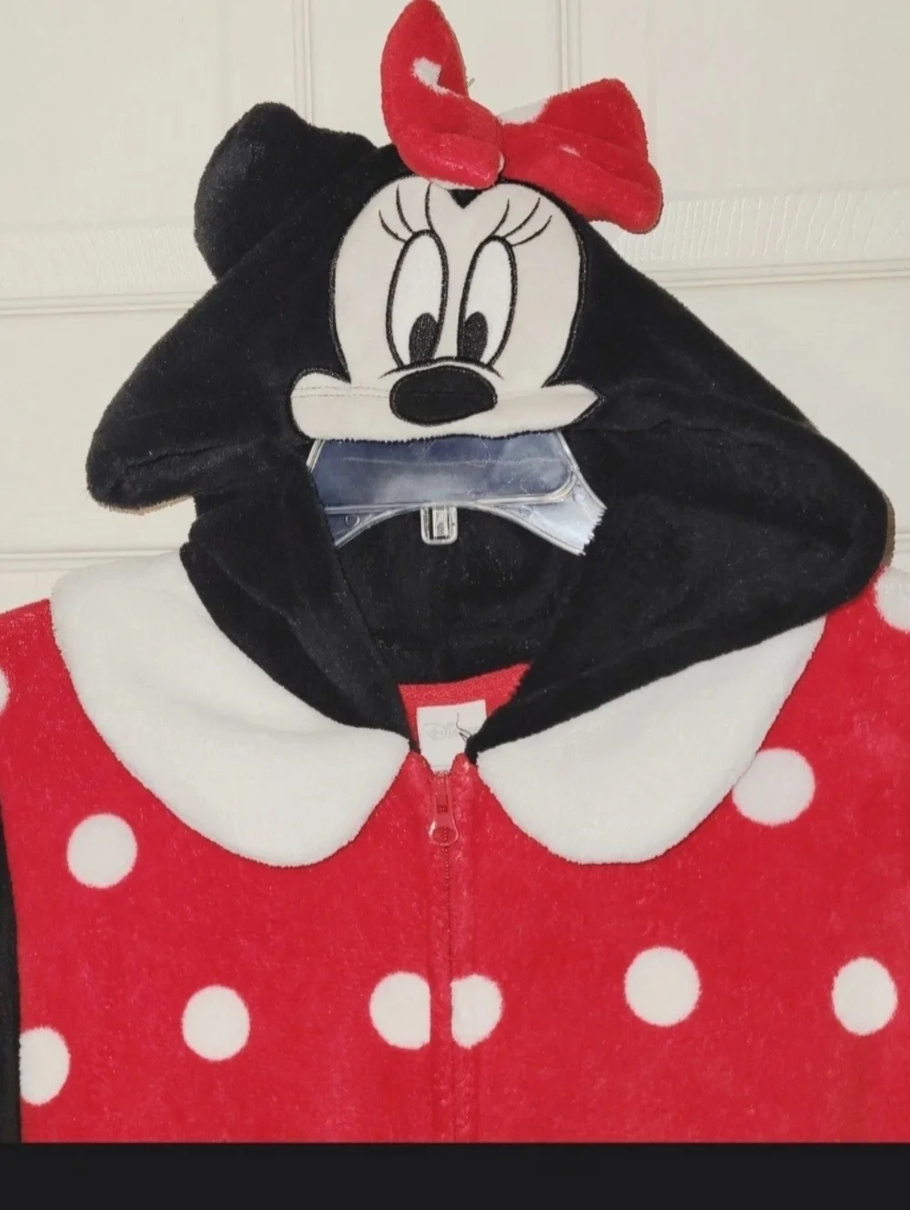 Disney Women's Minnie Mouse One Piece PJ Pajama Hooded Fleece M 8-10 Cosplay - Picture 2 of 14
